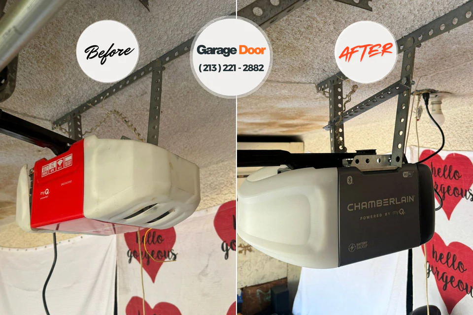 Before and after: garage door repair Muskegon Heights, MI